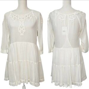Free People Crochet Yoke Tiered Tunic